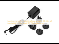 Huoniu Universal Plug Switching Power Adapter 100 240v Wechselstrom Eingang 24W US/EU/UK/AU 5,5*2,1mm Stecker